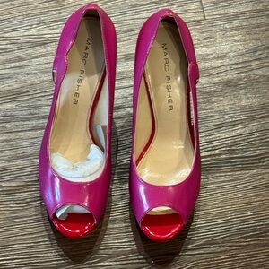 Marc Fisher Fuchsia Peep Toe Heels